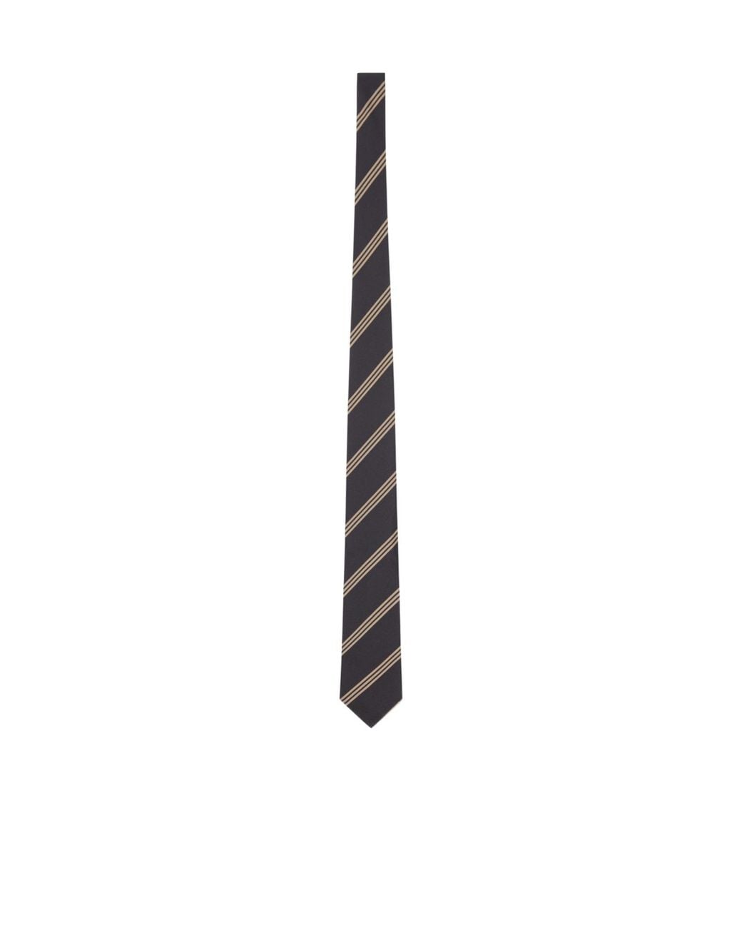 Lardini White Striped Silk Tie for men