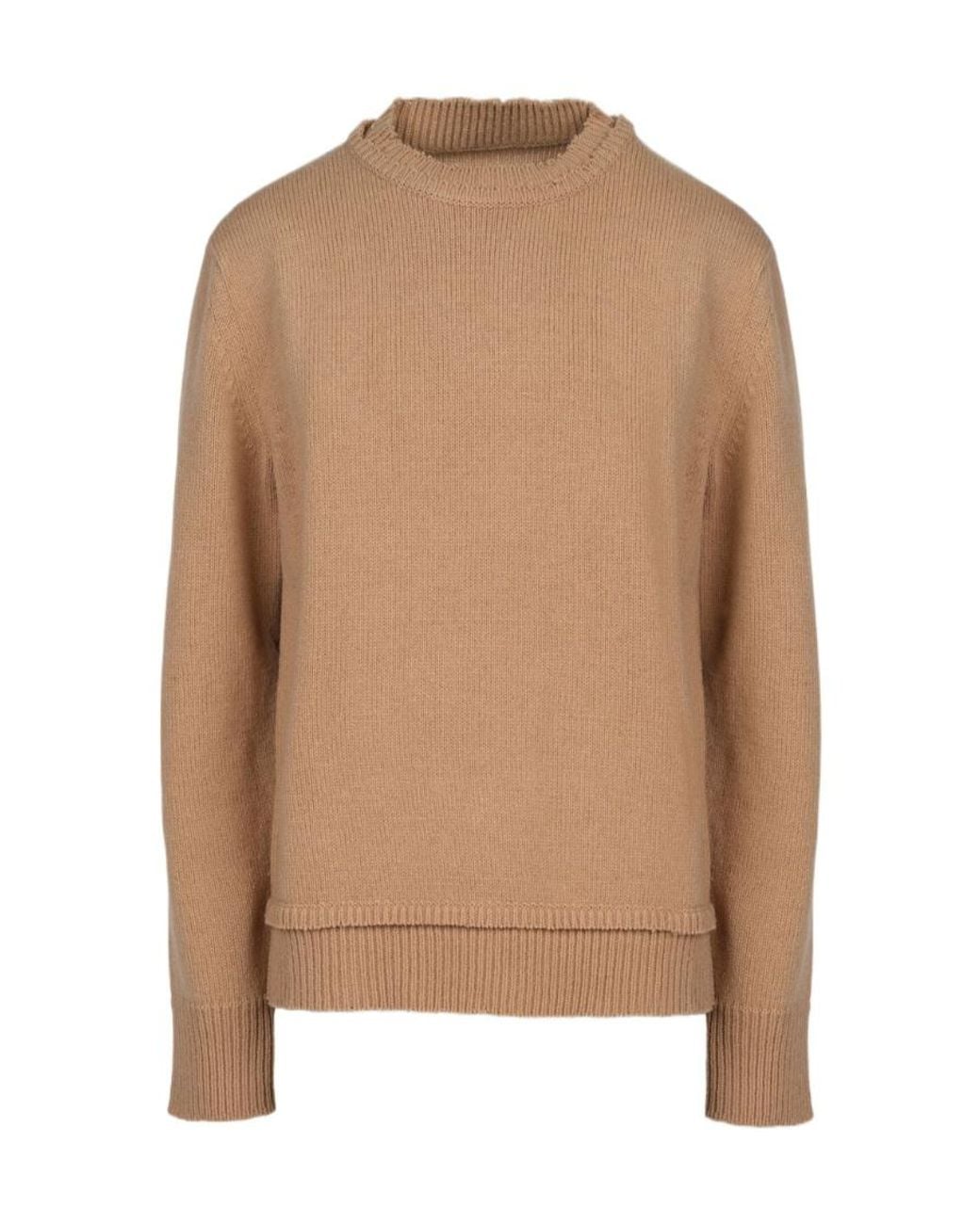 Maison Margiela Brown Elbow Patch Jumper for men