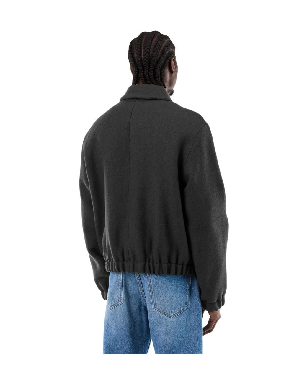 AMI Black Solid Color Casual Jacket for men