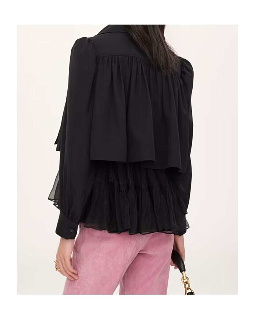 Chloé Black Chloé Gathered Cropped Jacket
