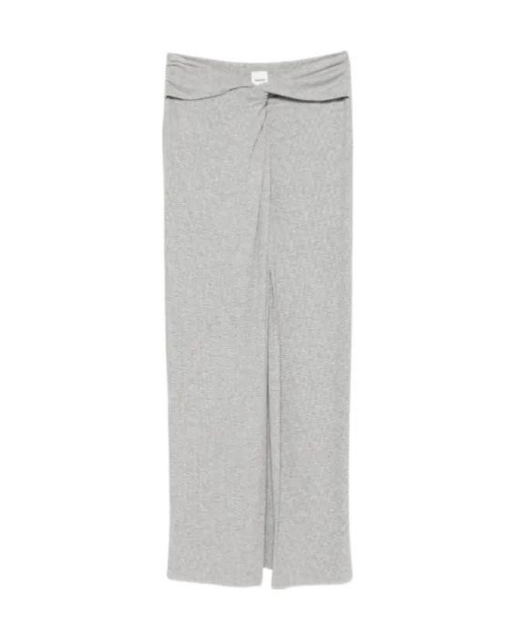 Nanushka Gray Carlene Twisted-Front Maxi Skirt