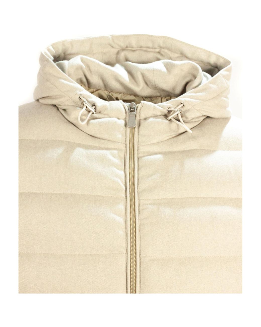 Eleventy White Quilted Hooded Jacket for men