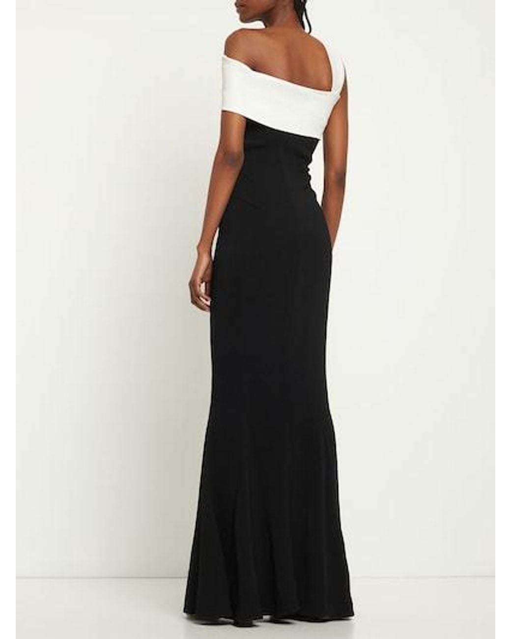 Roland Mouret Black Asymmetrical Stretch Extra-Long Dress