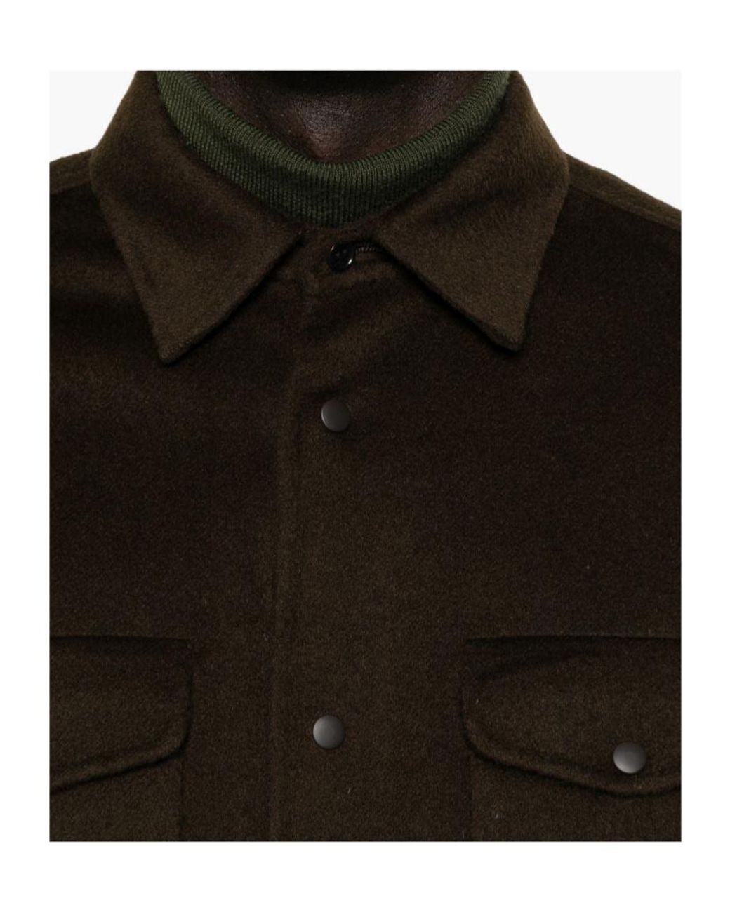 Aspesi Black Wool-Felt Shirt Jacket for men
