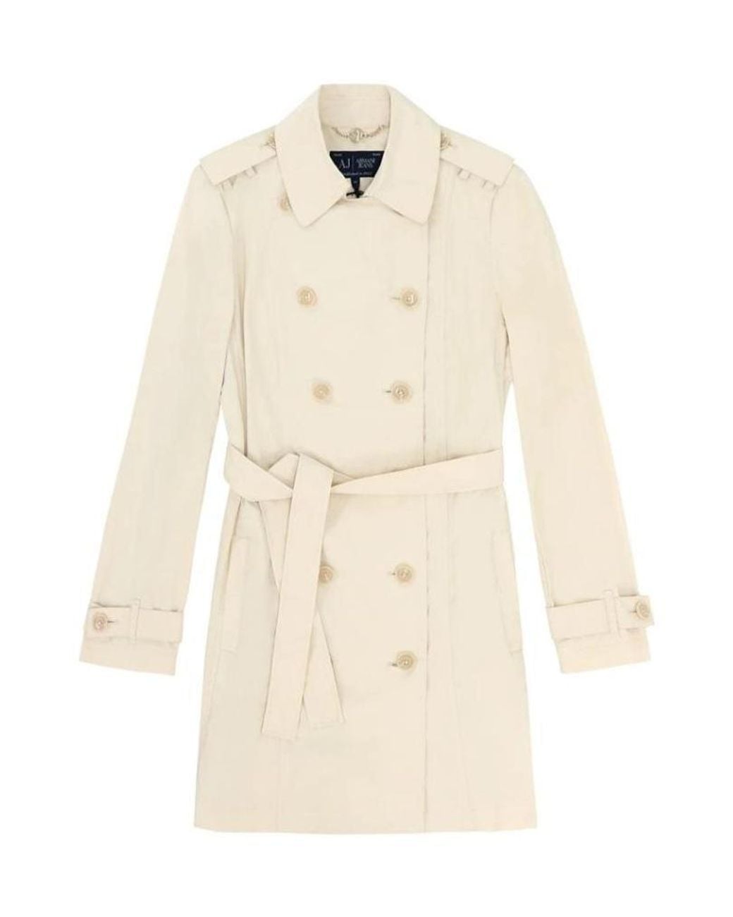 Armani Jeans Natural Double-Breasted Medium Long Windbreaker