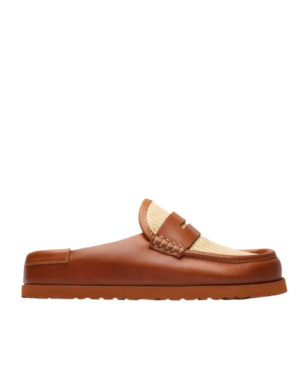 Birkenstock Brown Naples Raffia Clogs