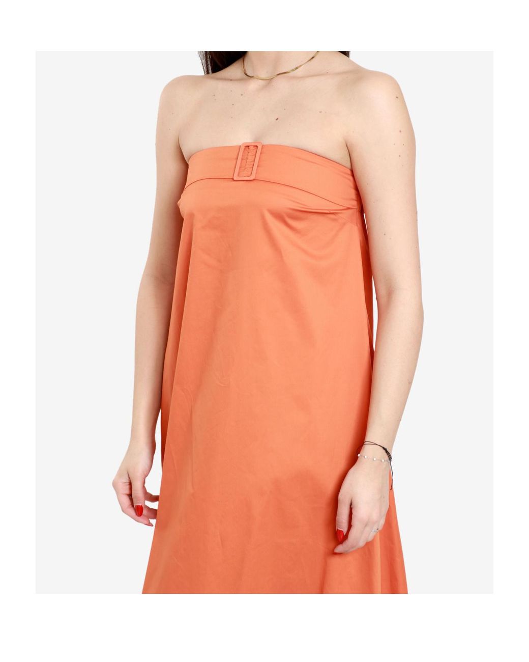 Kaos Orange Tube Top Dress