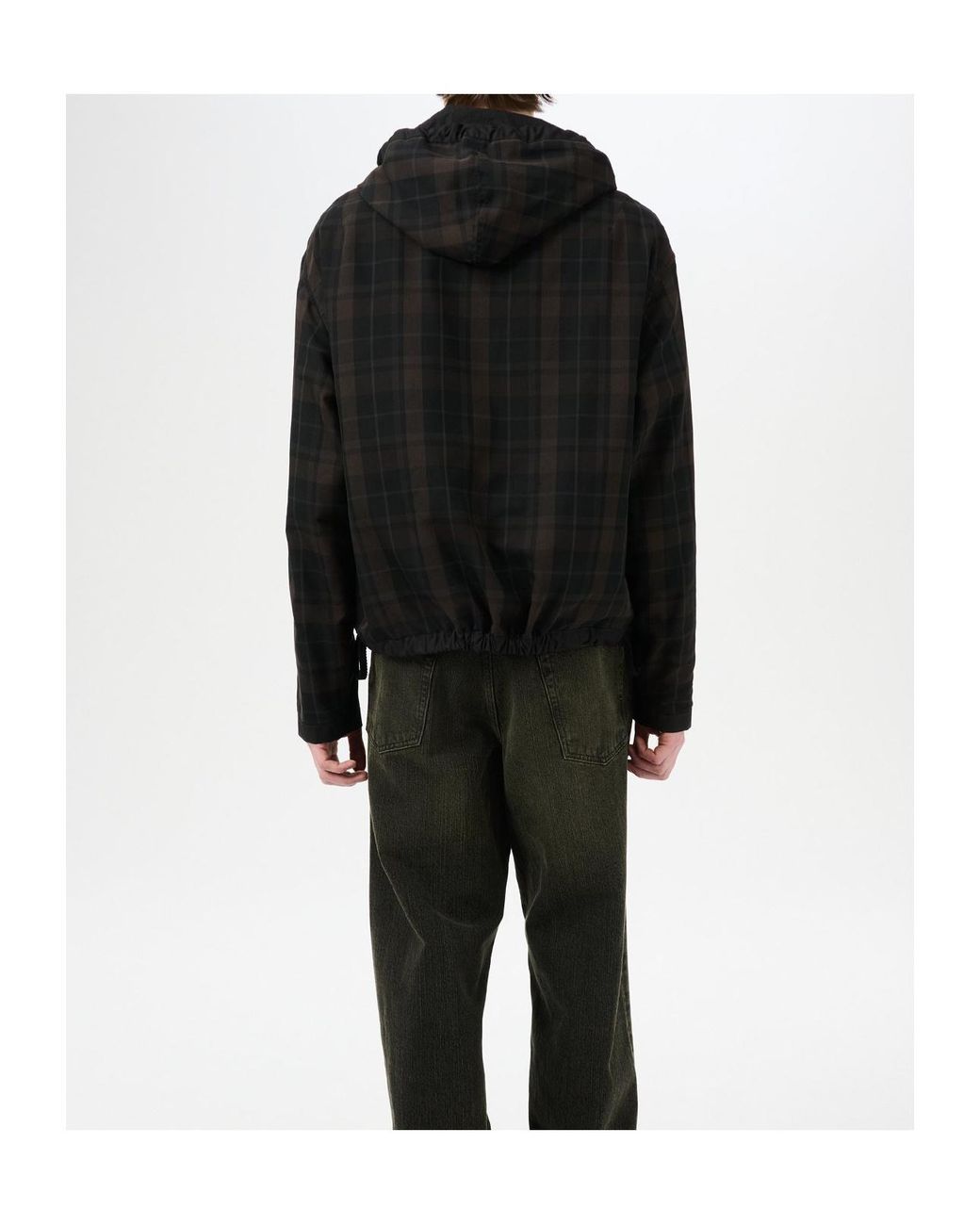 Our Legacy Black Check Hooded Jacket for men