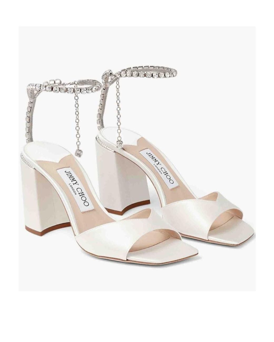 Jimmy Choo Natural Square Toe High Heel Sandals