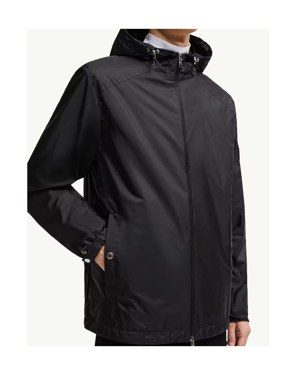 Moncler Black Etiache Hooded Rain Jacket for men