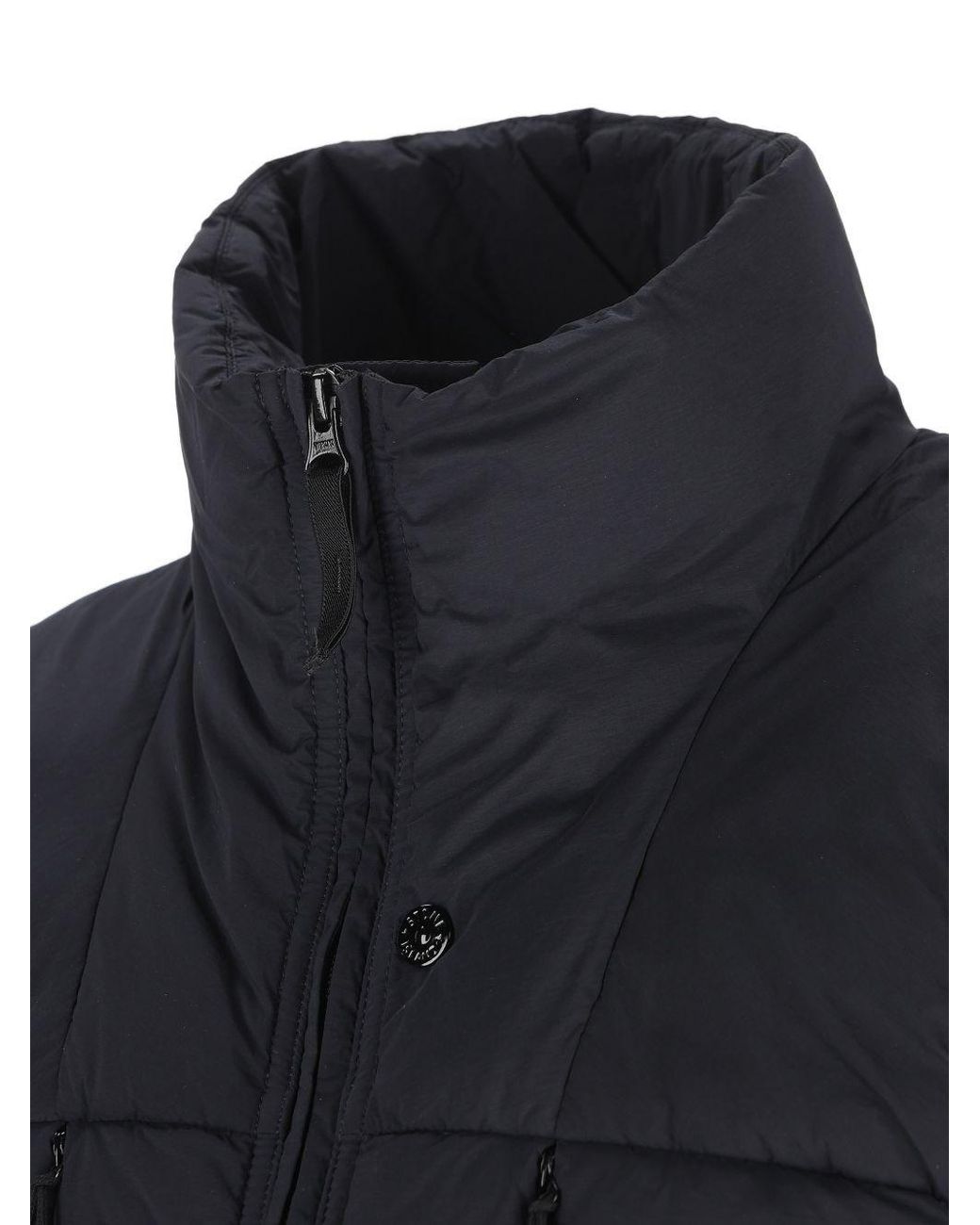 Stone Island Blue Quilted High-Neck Down Vest for men