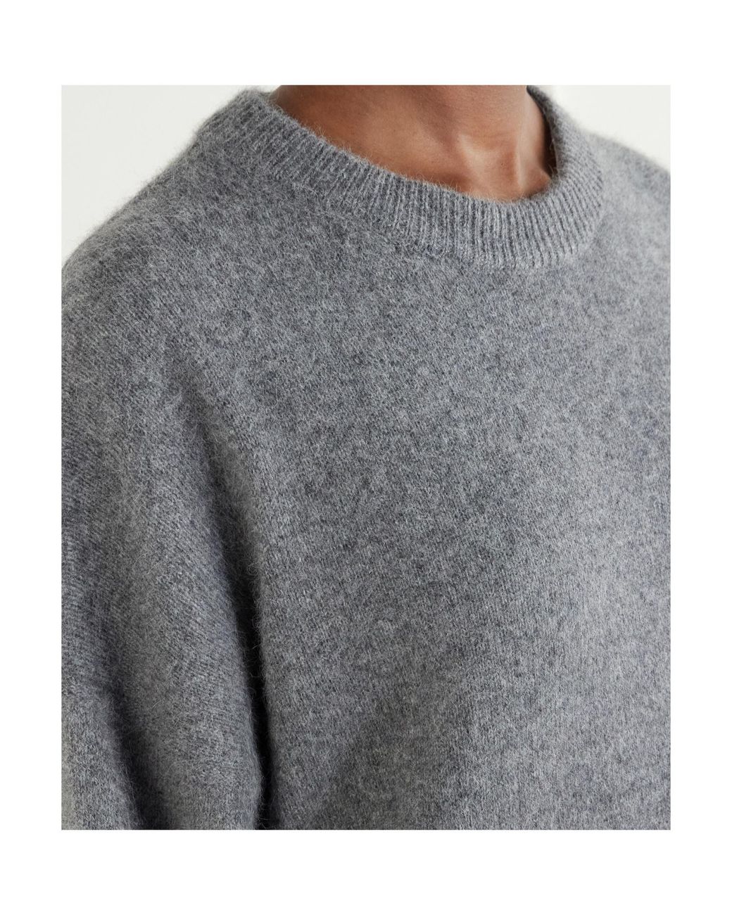 Loulou de Saison Gray Ribbed Crew Neck Sweater