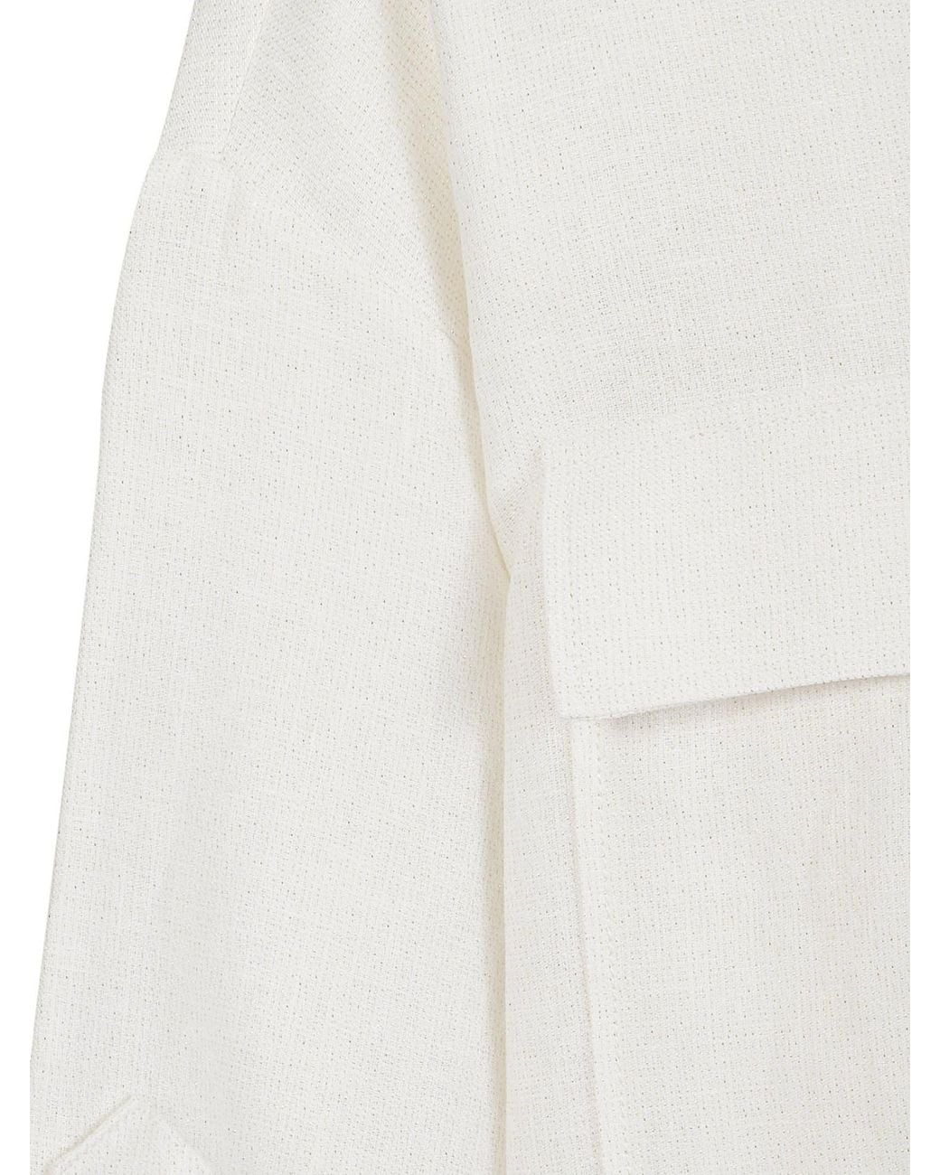 Eleventy White Boxy Pocket Jackets