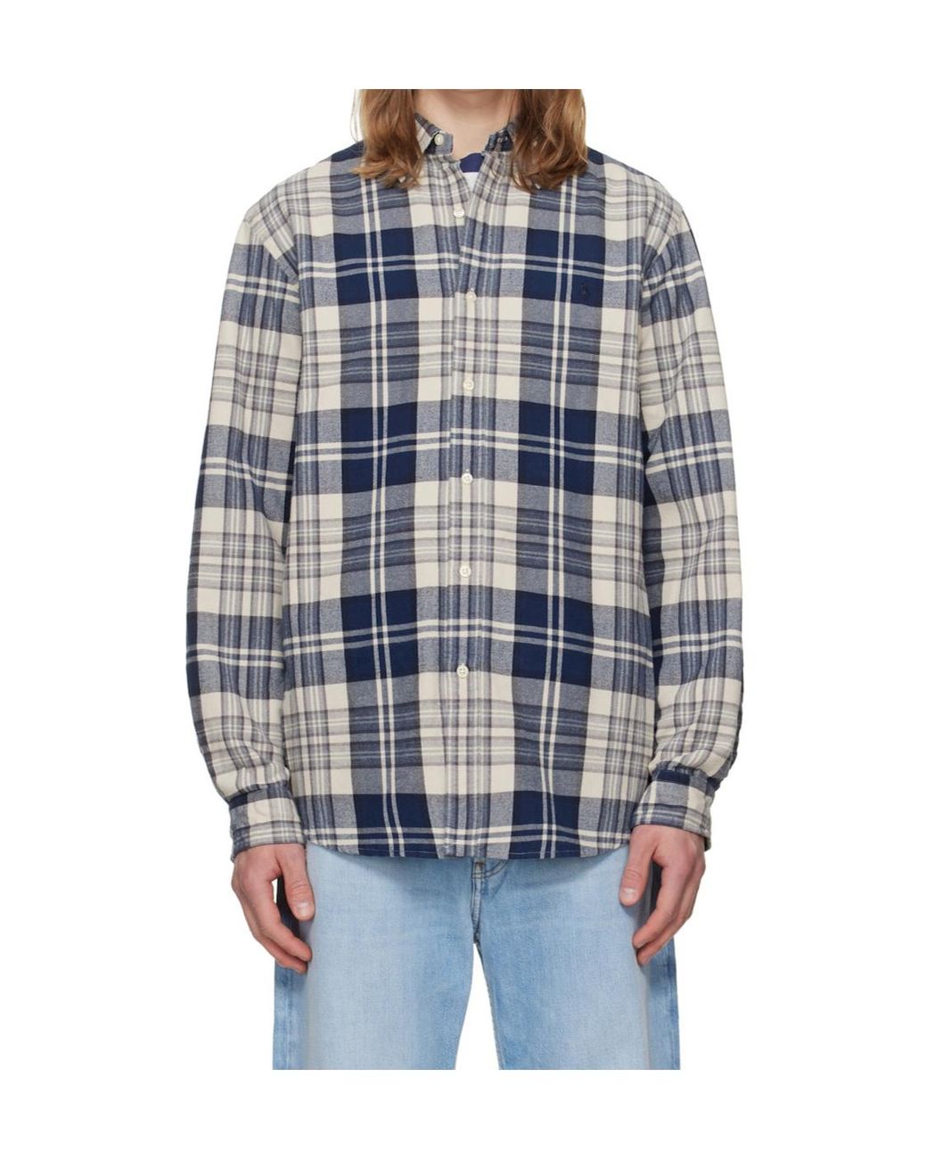 Polo Ralph Lauren Blue Plaid Sports Shirt for men