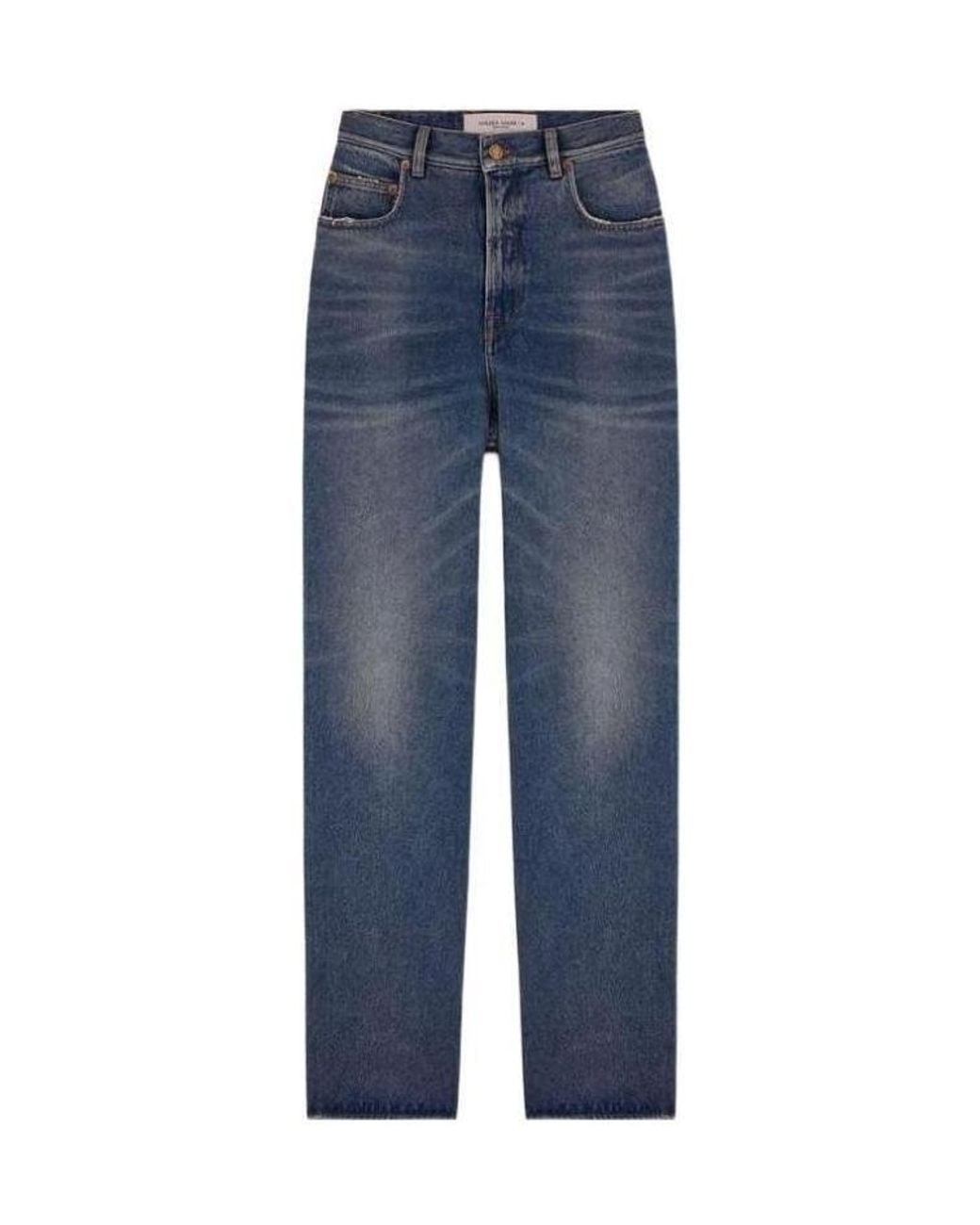 Golden Goose Deluxe Brand Blue Kim Logo Patch Jeans