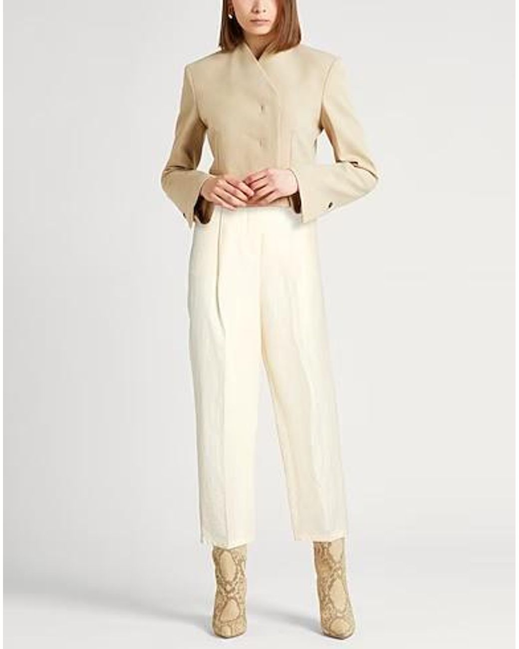 Max Mara White High-Waisted Straight-Leg Pants