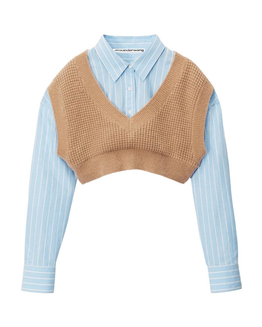Alexander Wang Blue Bi-Layer Waffle Vest