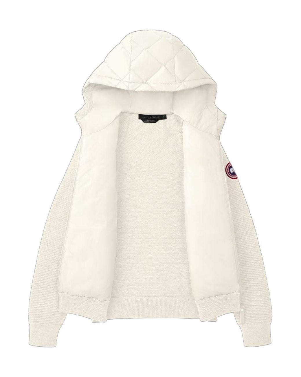 Canada Goose White Hybridge Quilted Hooded Jacket