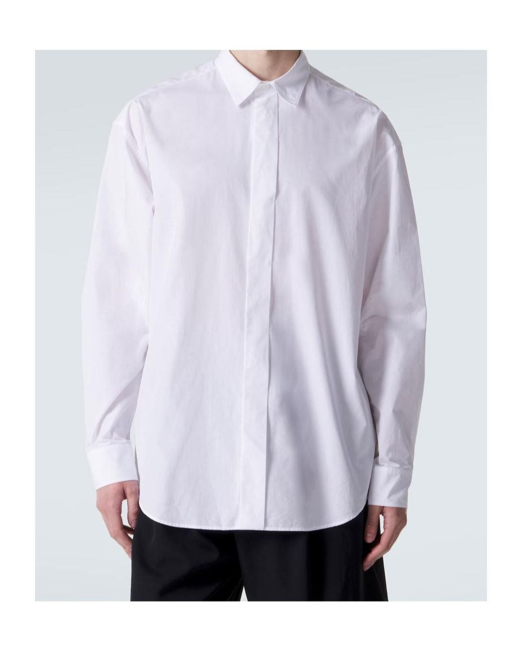 The Row White Nilo Cotton Poplin Shirt for men
