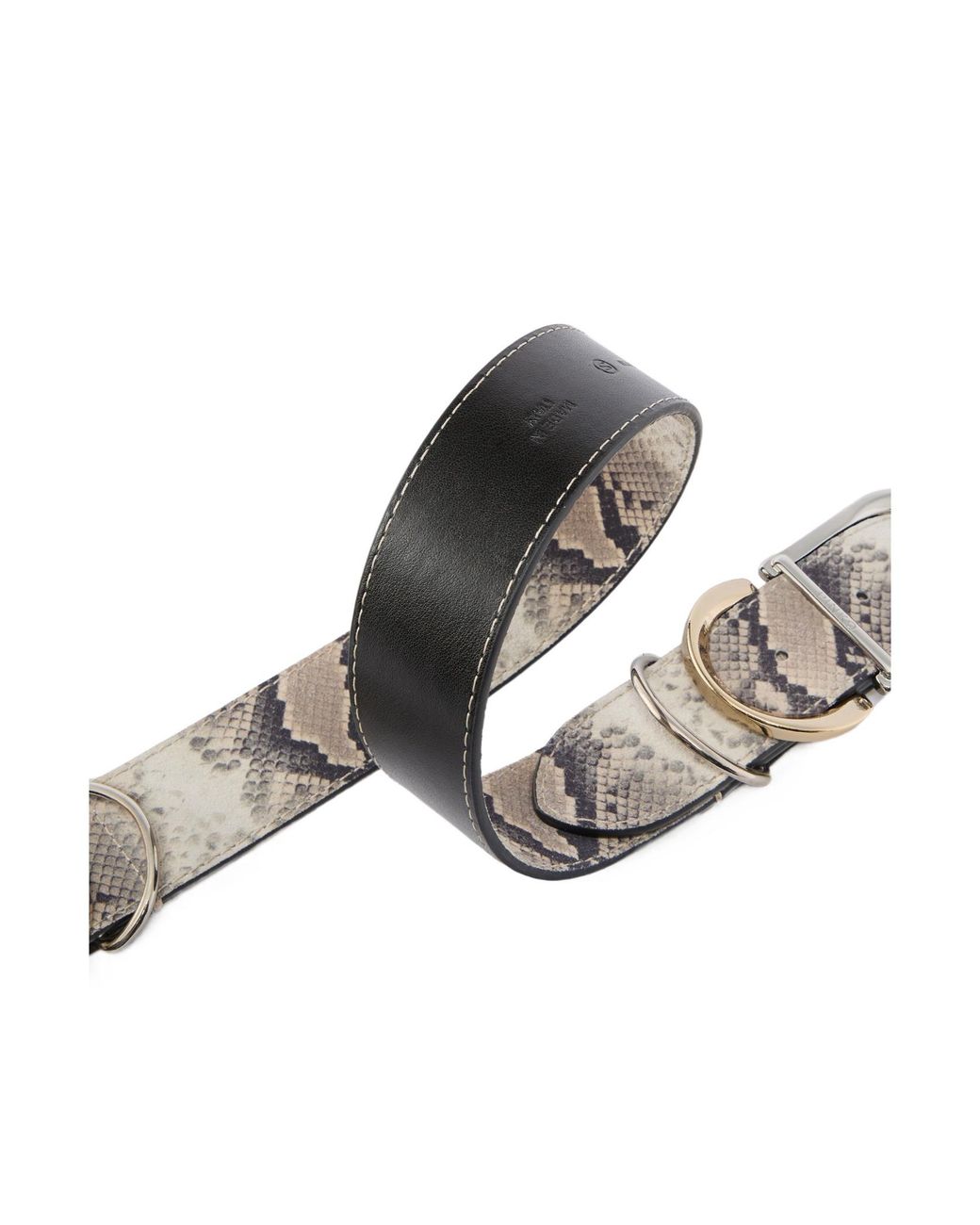 Pinko White Animal Print Belt