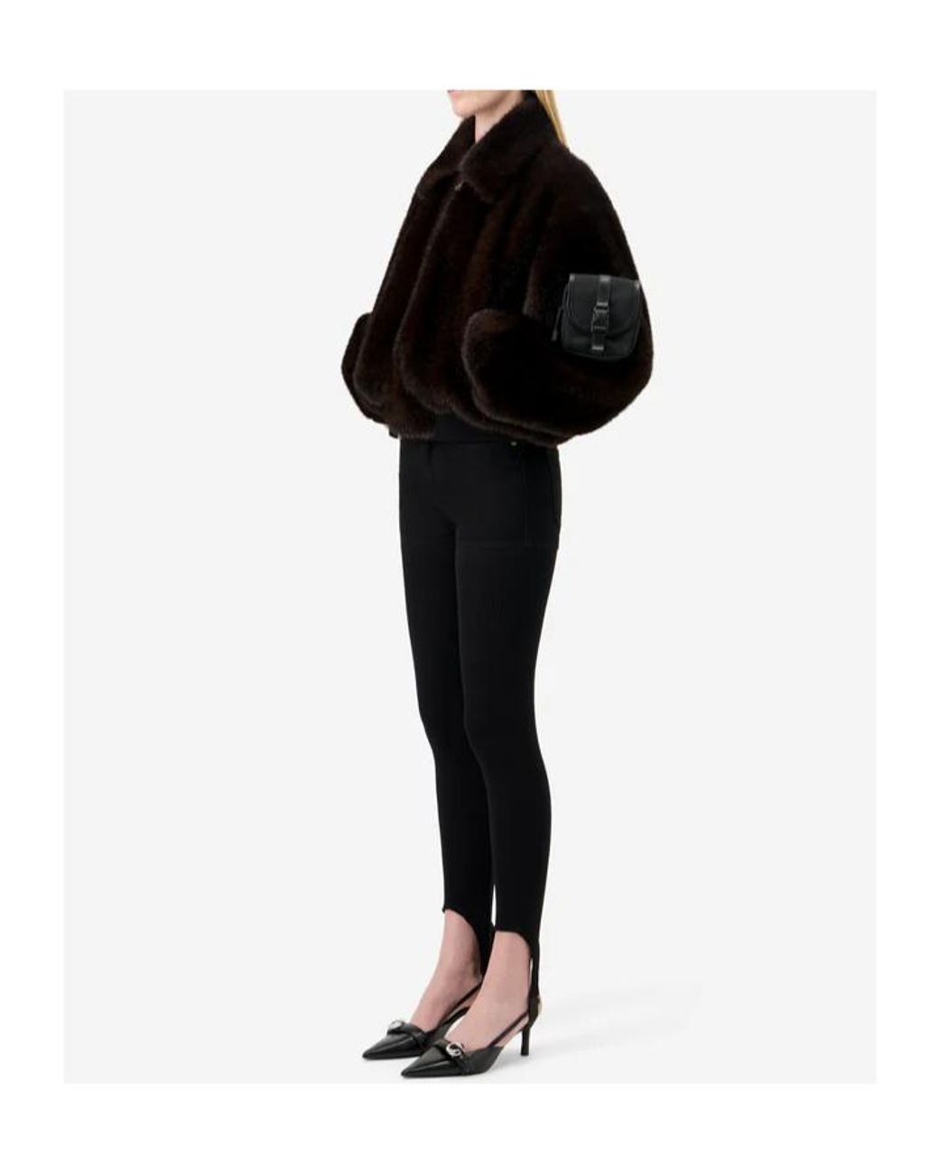 Coperni Black Faux Fur Bomber Jacket