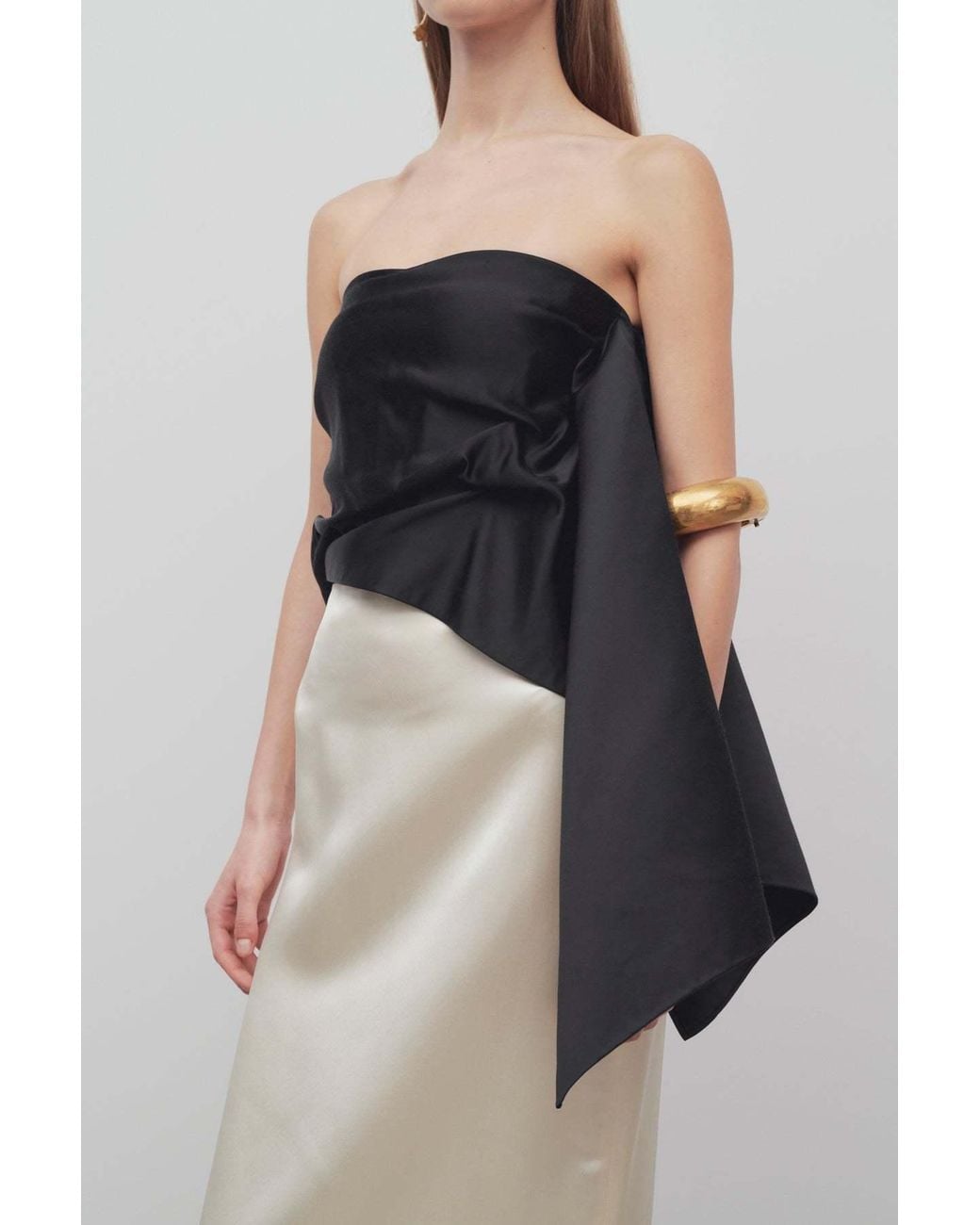 The Row Black Draped Asymmetrical Top