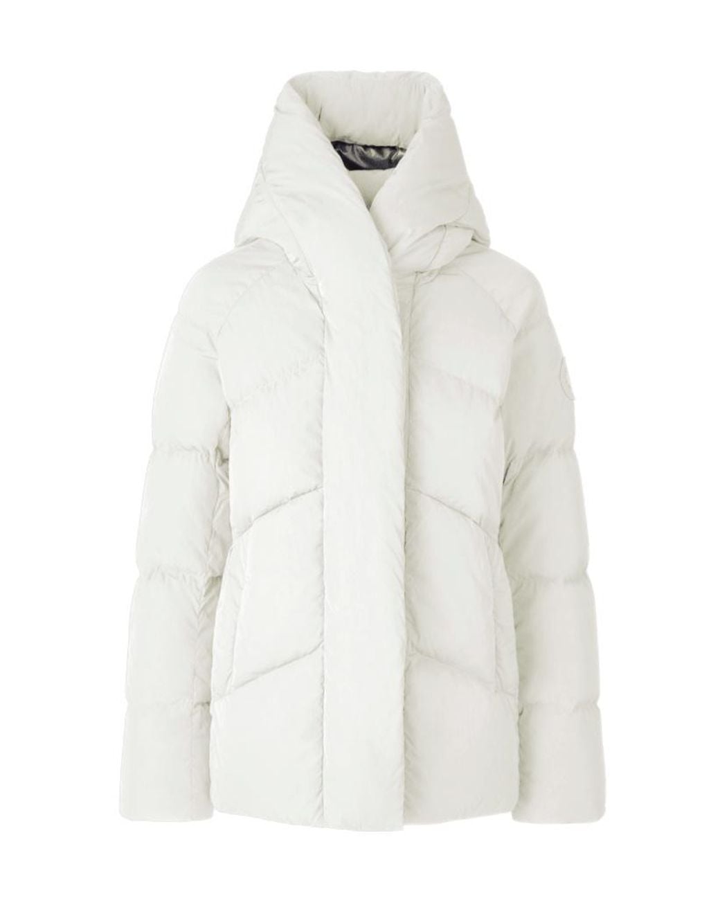 Canada Goose White Marlow Hooded Puffer Jacket