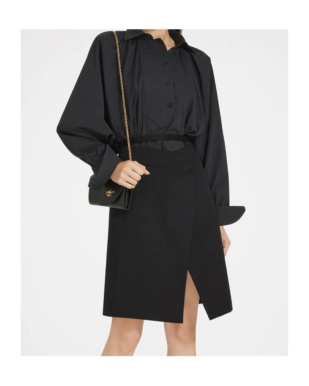 Patou Blue Artist Gathered Neckline Shirt