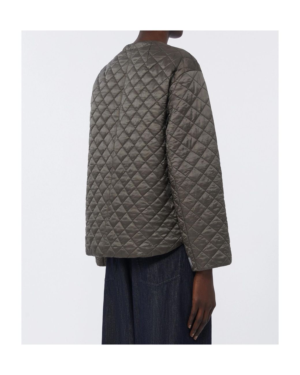 Max Mara Gray Long-Sleeved Padded Jacket