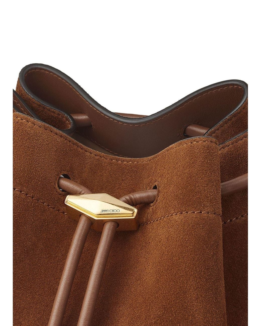 Jimmy Choo Brown Drawstring Shoulder Bag