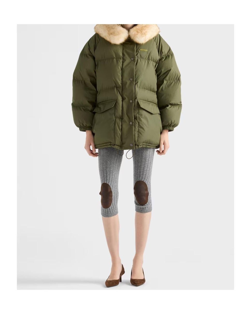 Prada Green Single Breasted Padded Jacket