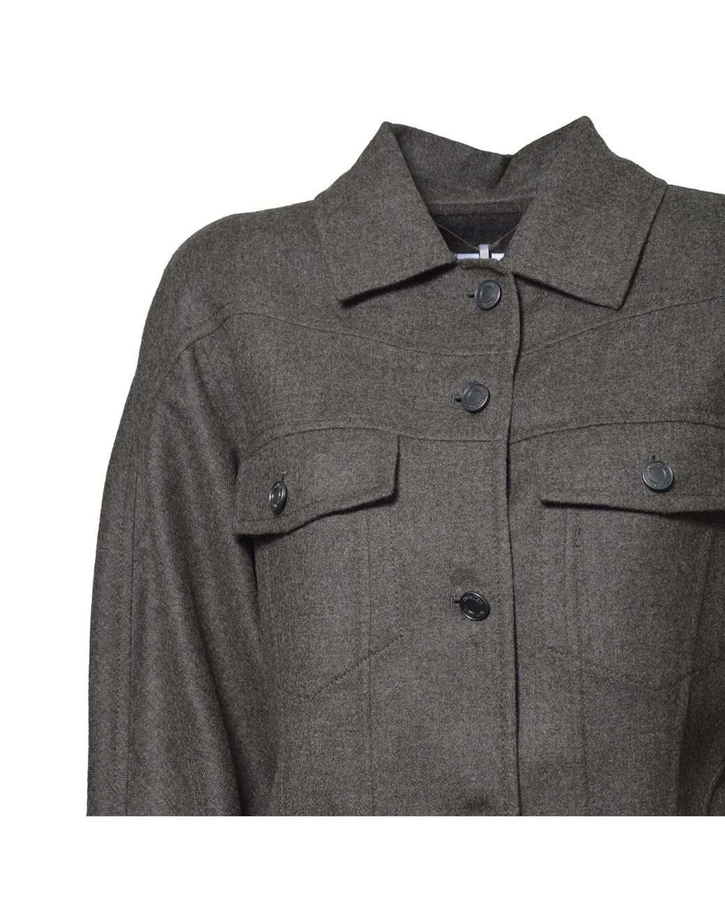 Max Mara Gray Button-Up Single Breasted Jacket