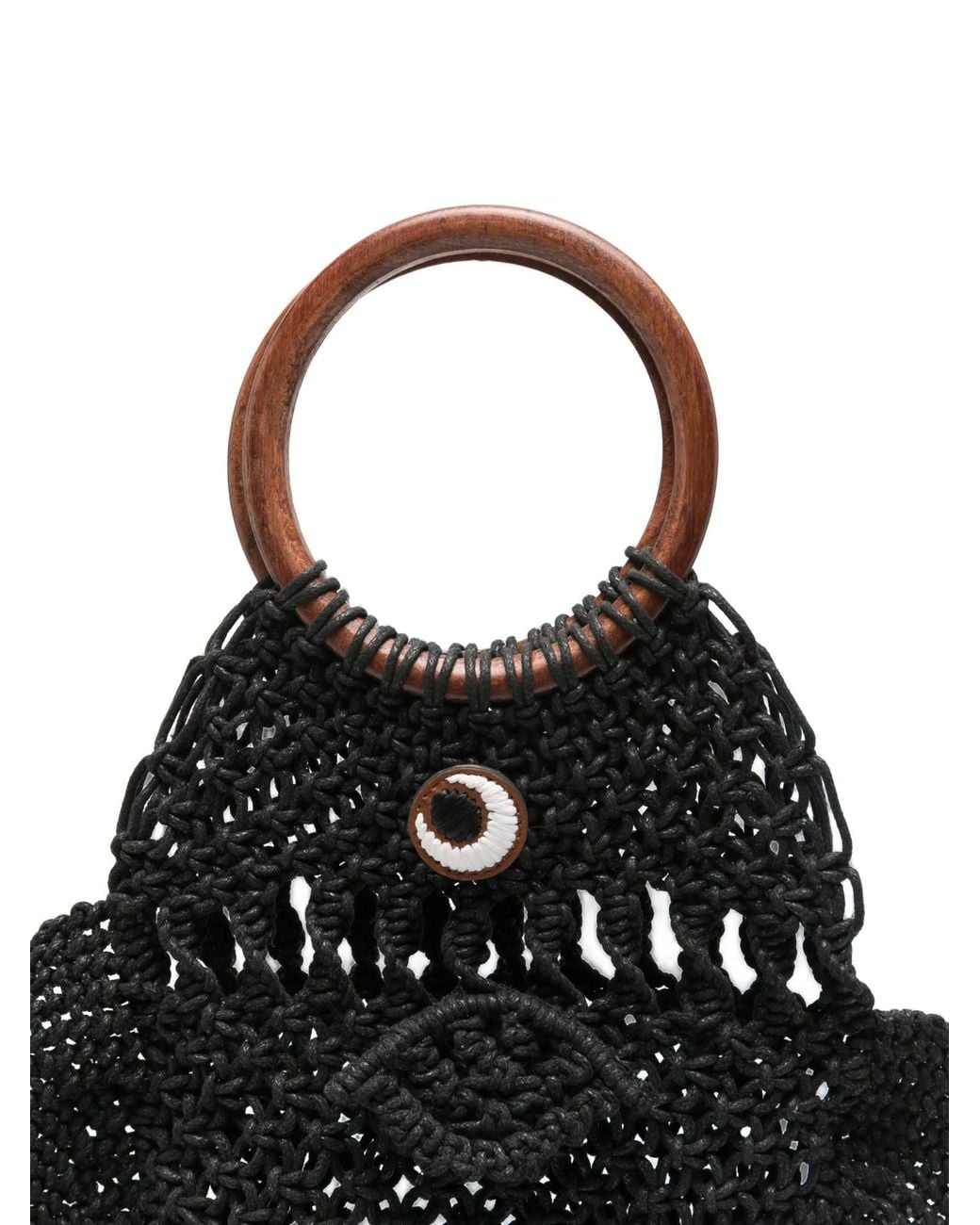 Anya Hindmarch Black Macramé Fish Clutch Bag