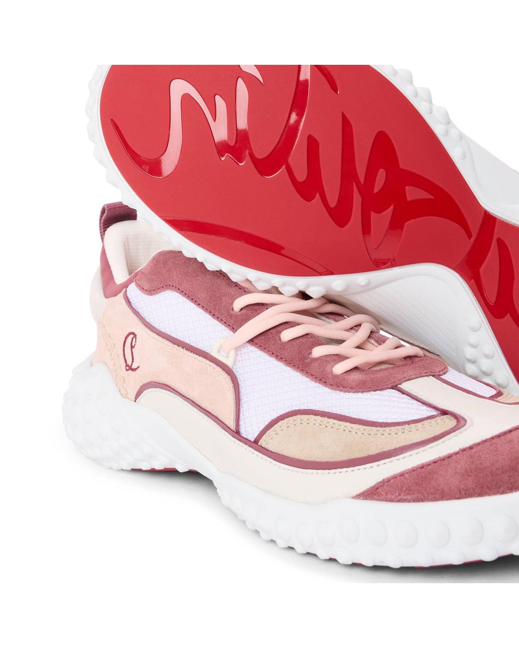 Christian Louboutin Pink Thick-Soled Sports Shoes