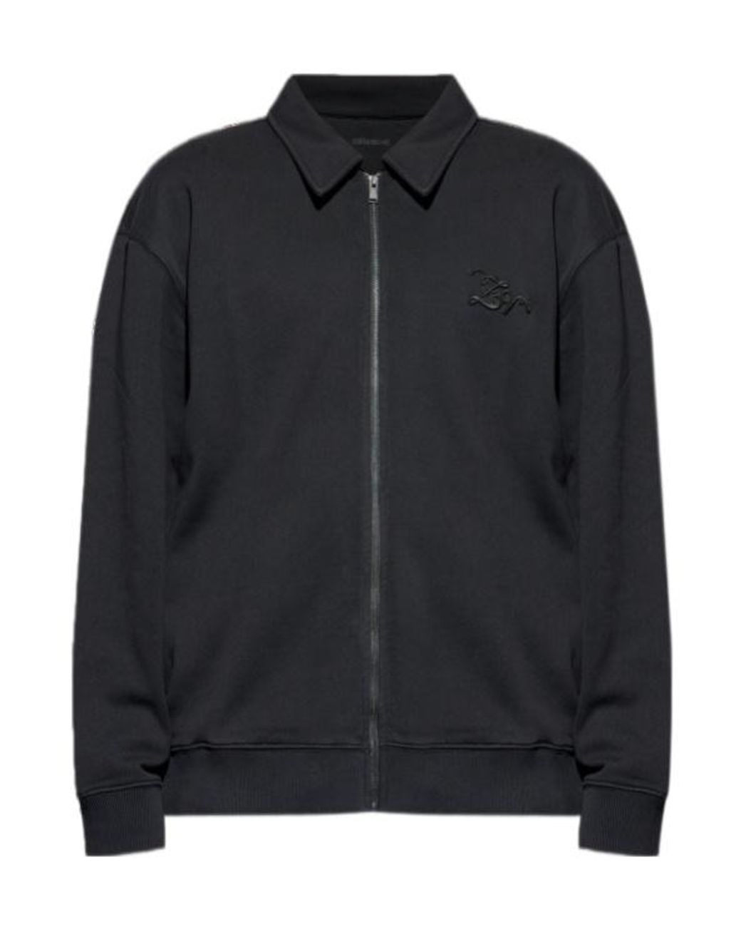 Zadig & Voltaire Black Moyaz Logo Embroidered Jacket for men
