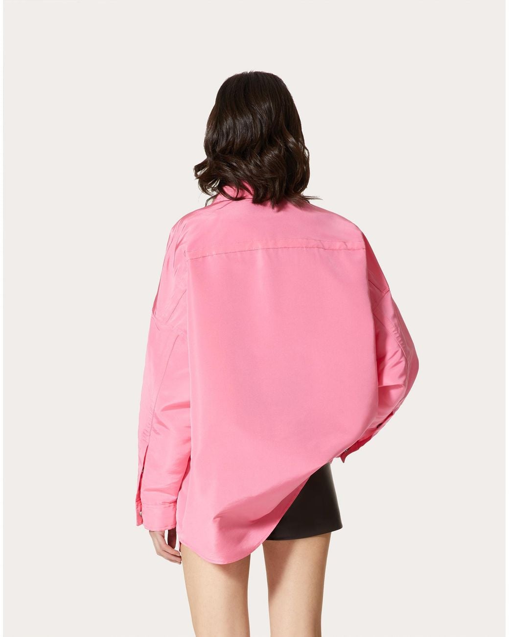 Valentino Pink Faille Pea Coat