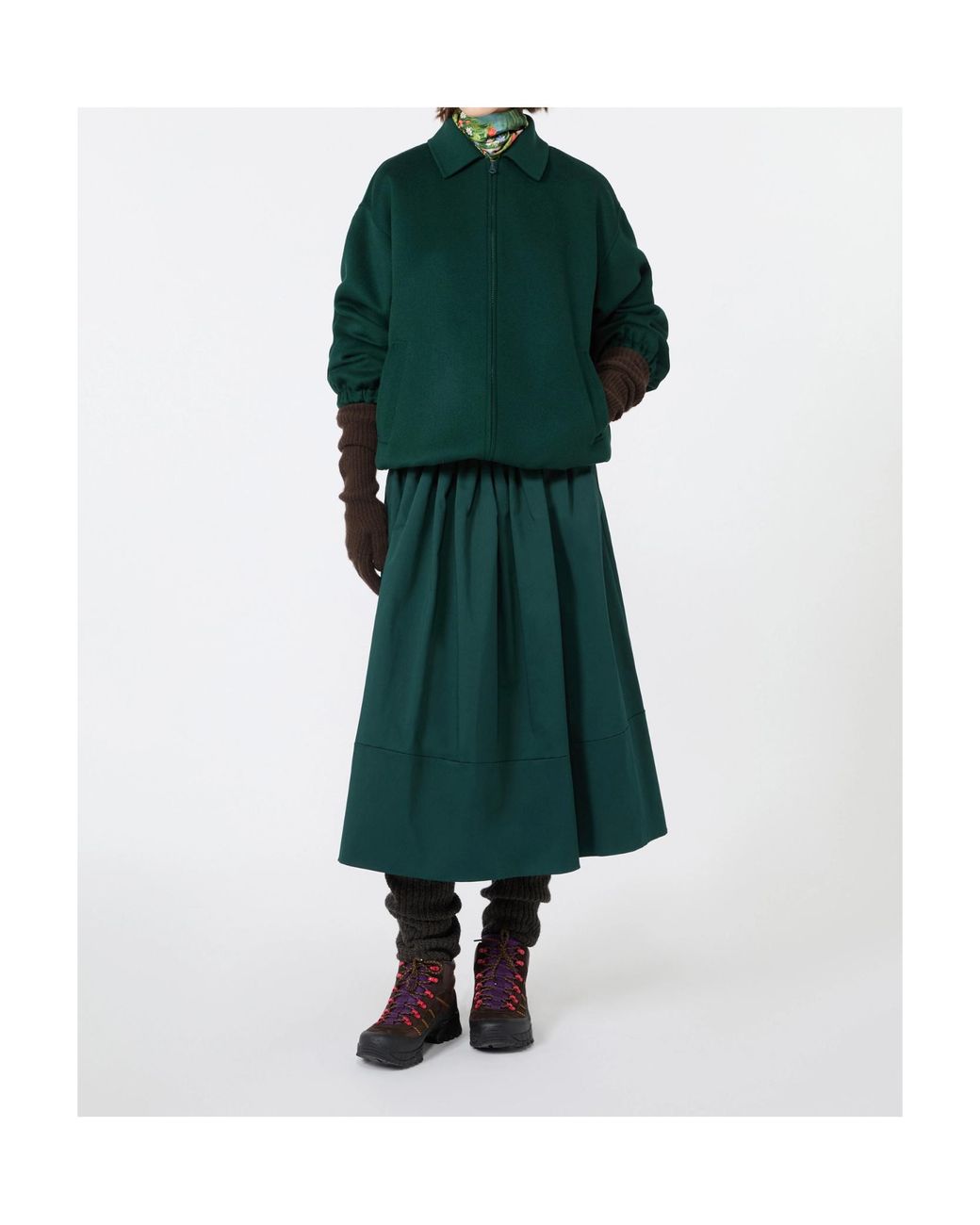 Weekend by Maxmara Green Golf Zip-Up Jacket