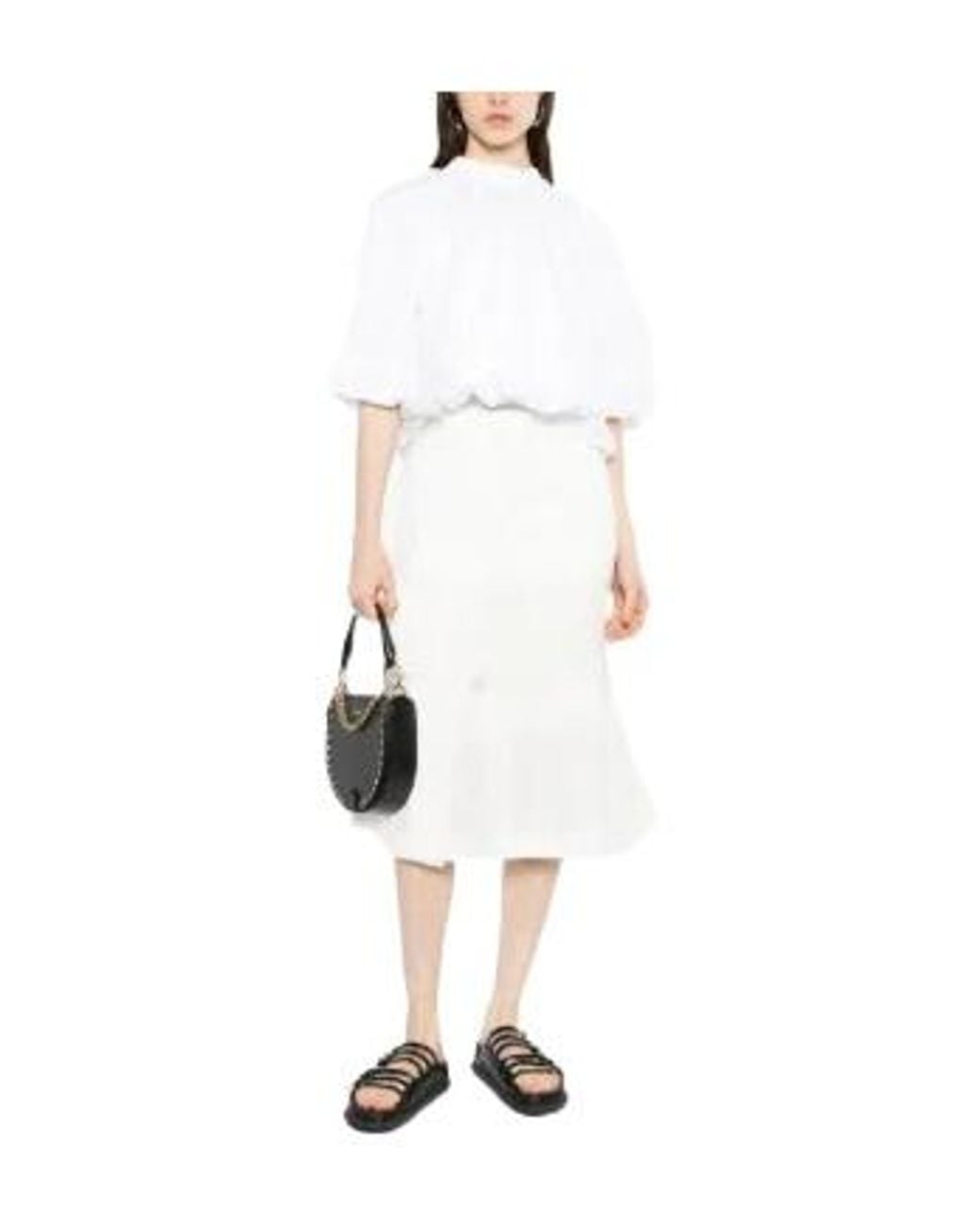 Sacai White Panelled Skirt