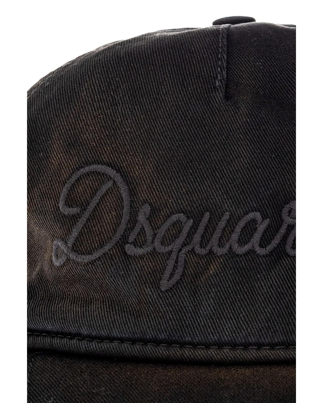DSquared² Black Logo Hat for men