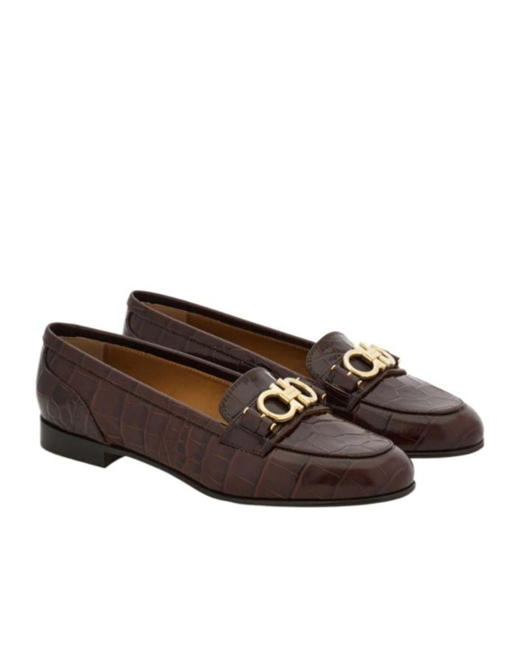 Ferragamo Brown Round-Toe Moccasins