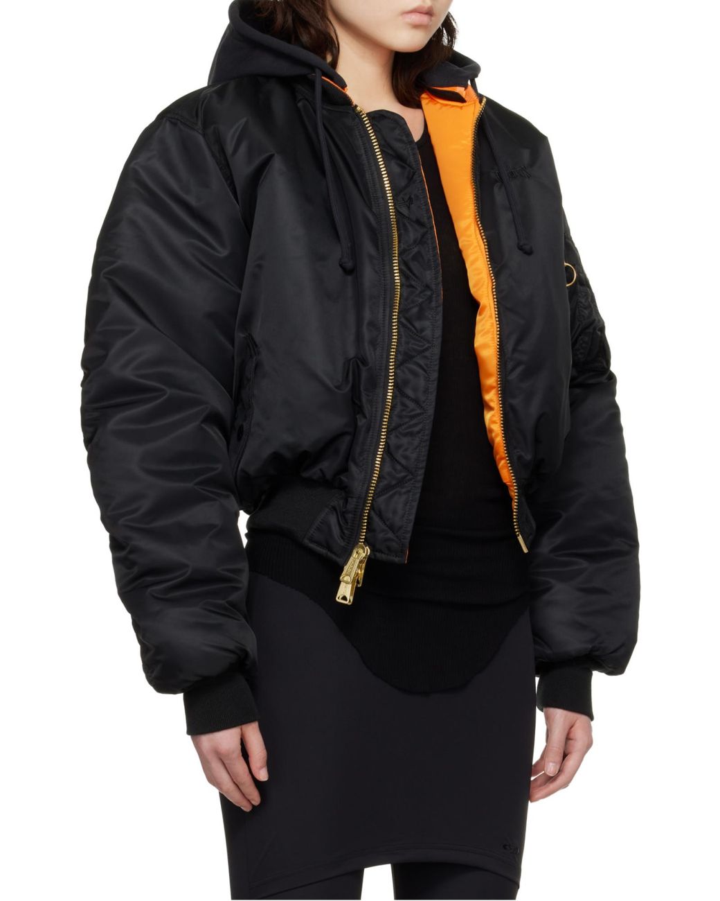 Vetements Black Reversible Bomber Jacket for men