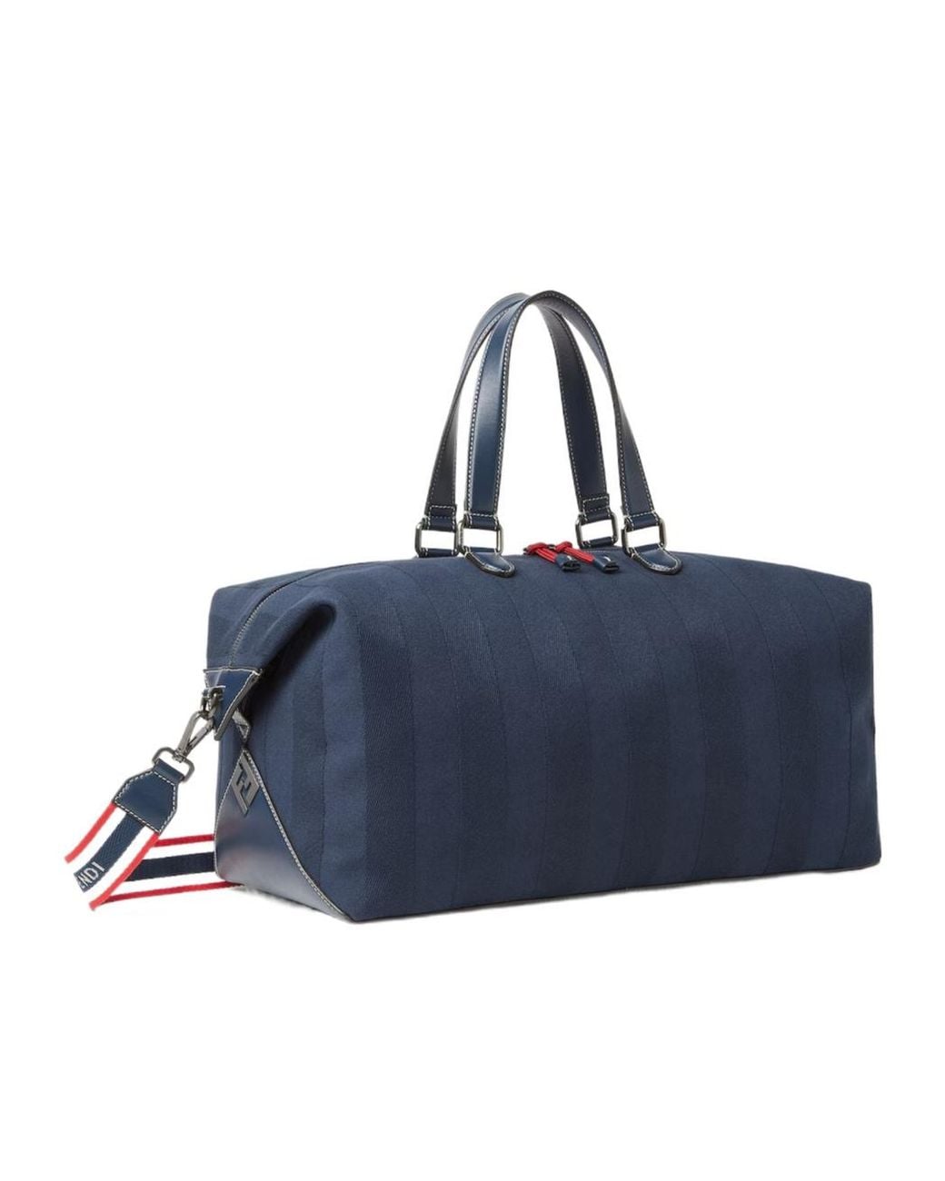 Fendi Blue Pequin Canvas Duffel Bag for men