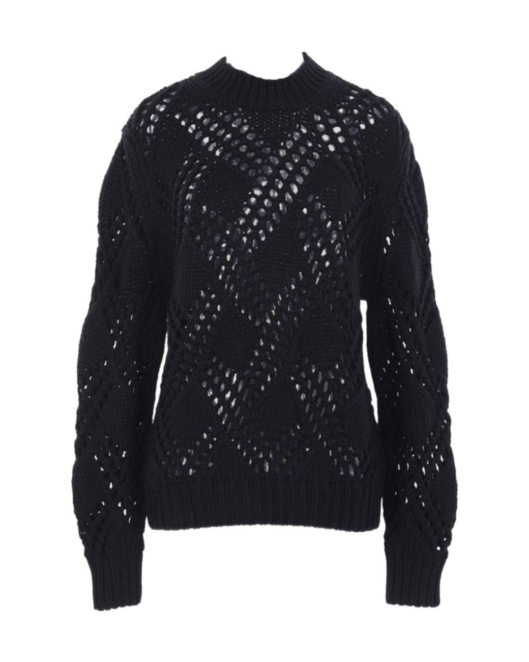 Jil Sander Blue Long-Sleeved Hollow Sweater