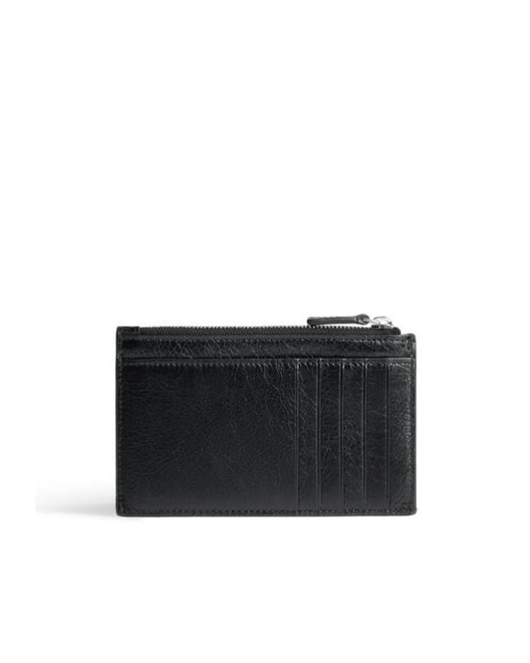 Balenciaga Black Cash Large Long Coin And Card Holder Diy Metal for men