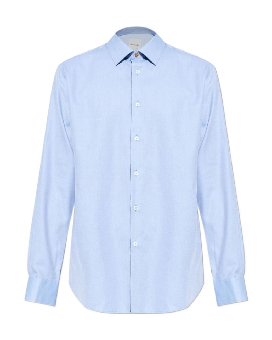Paul Smith Blue Tailored-Fit Pin-Dot Easy Care Shirt for men