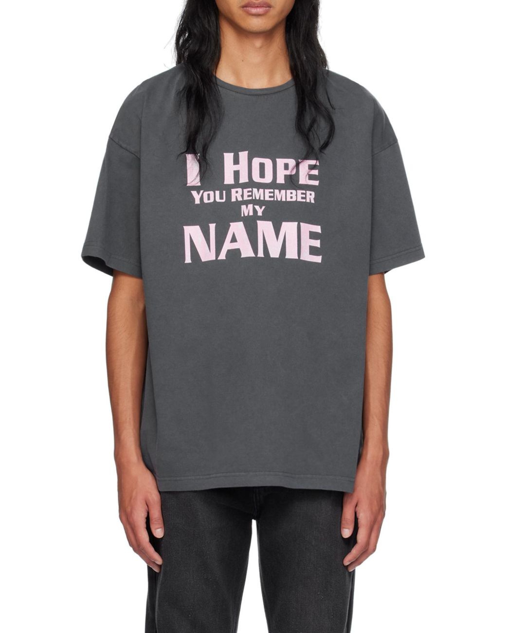 we11done Gray Lettering T-Shirt