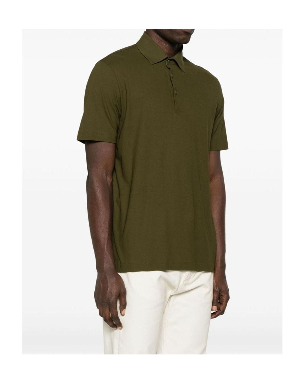 Herno Green Short-Sleeved Polo Shirt for men