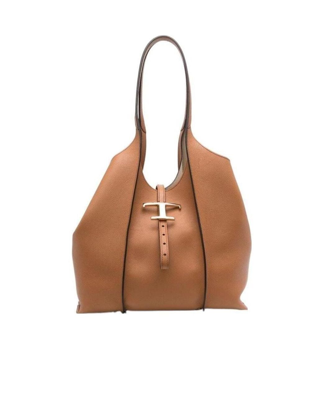 Tod's Brown T-Plaque Tote Bag