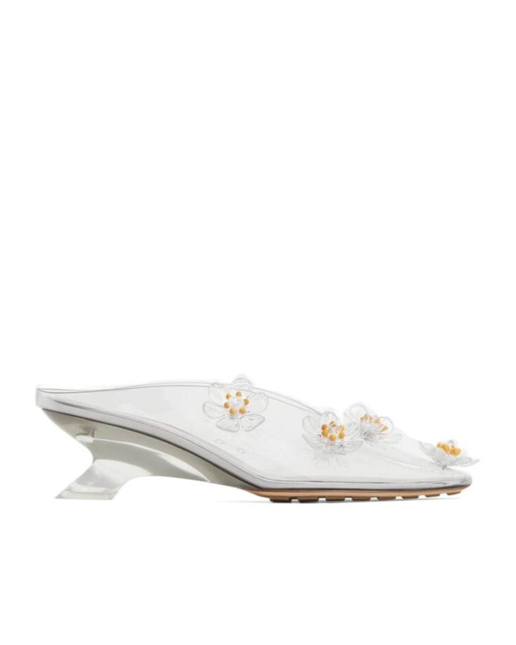 Bottega Veneta White Jet Mules