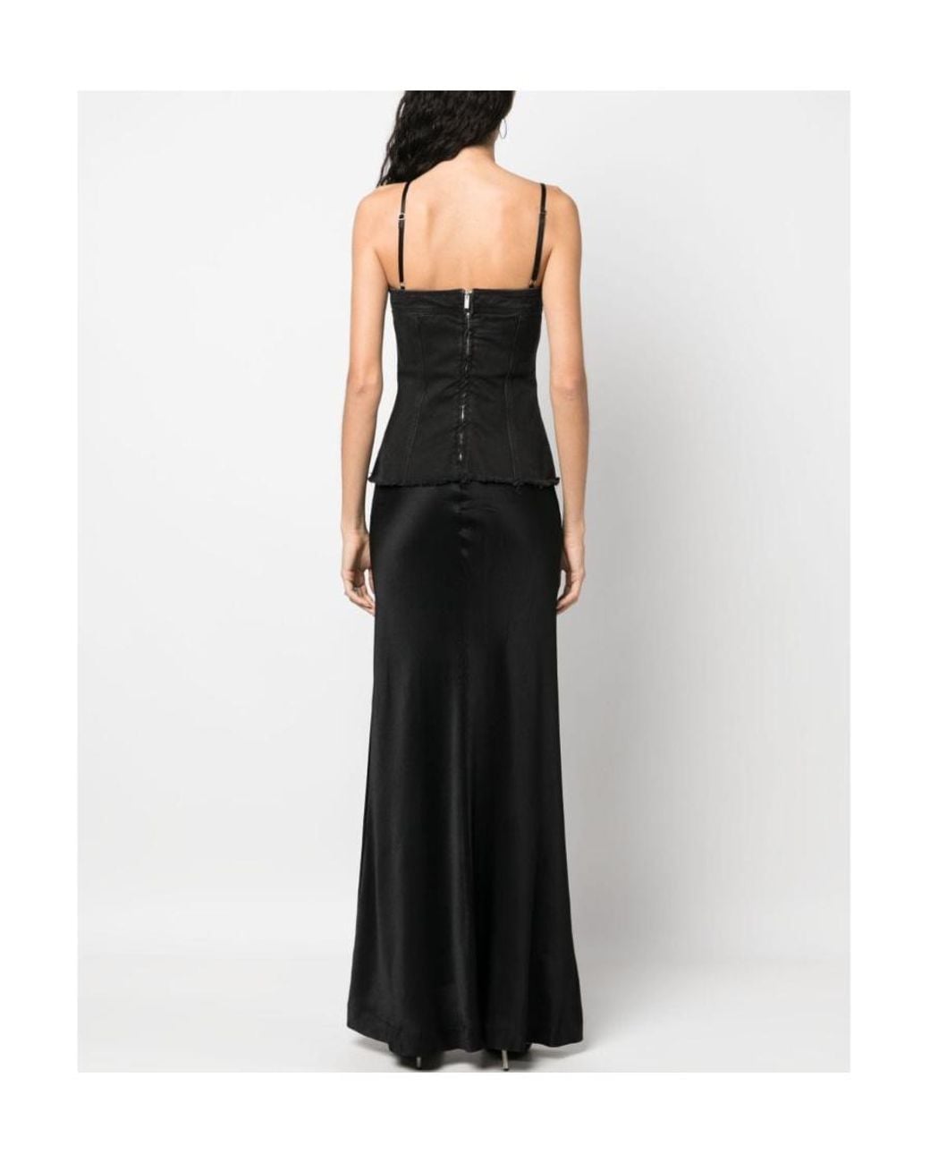 Blumarine Black Layered Sleeveless Maxi Dress